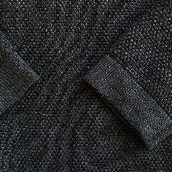 M Zara Man Waffle Weave Sweater Crew neck Gray - Picture 4 of 4